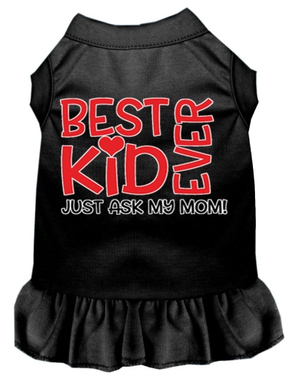 Ask My Mom Screen Print Dog Dress Black 4X (22)