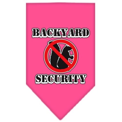 Backyard Security Screen Print Bandana Bright Pink Large