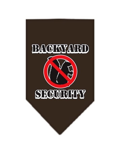 Backyard Security Screen Print Bandana Cocoa Large
