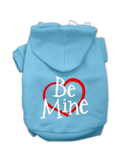 Be Mine Screen Print Pet Hoodies Baby Blue Size Lg