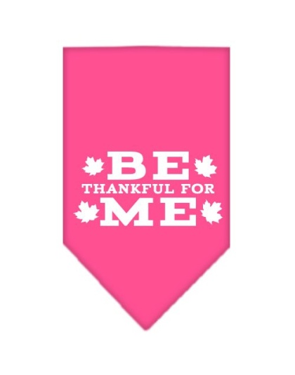 Be Thankful for Me Screen Print Bandana Bright Pink Large