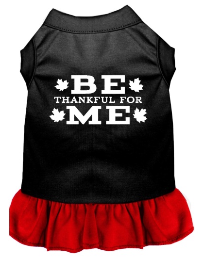 Be Thankful for Me Screen Print Dress Black with Red Lg