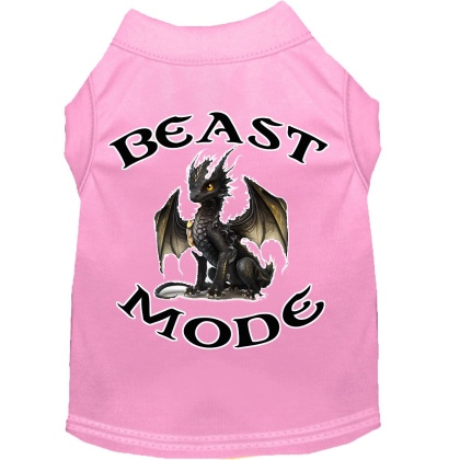 Beast Mode Dragon Screen Print Dog Shirt Light Pink XS (8)
