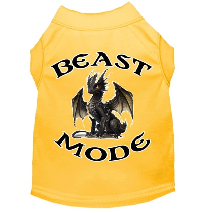 Beast Mode Dragon Screen Print Dog Shirt Yellow XS (8)