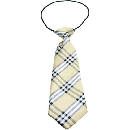 Big Dog Neck Tie Plaid Cream