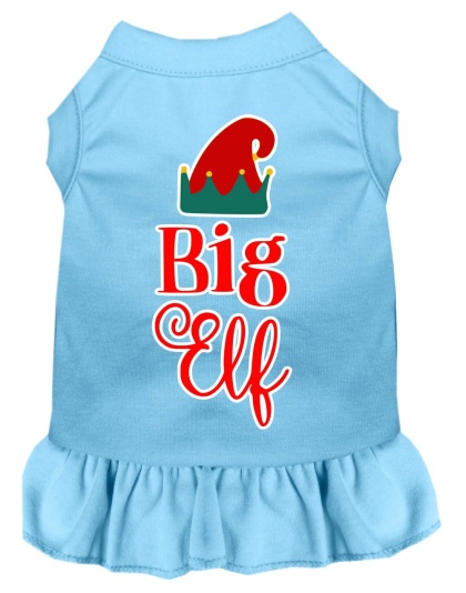 Big Elf Screen Print Dog Dress Baby Blue 4X