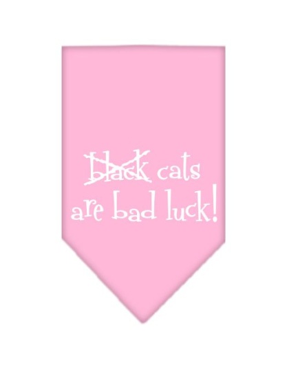 Black Cats are Bad Luck Screen Print Bandana Light Pink Large