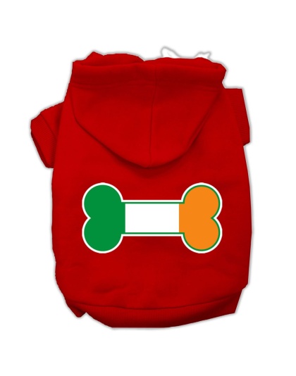Bone Flag Ireland Screen Print Pet Hoodies Red Size Lg