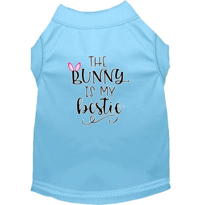 Bunny is my Bestie Screen Print Dog Shirt Baby Blue Lg