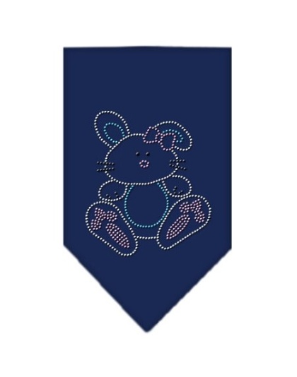 Bunny Rhinestone Bandana Navy Blue large