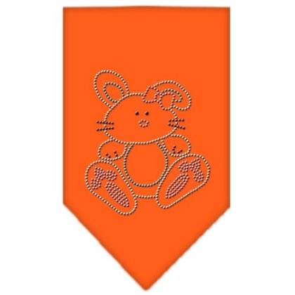 Bunny Rhinestone Bandana Orange Large