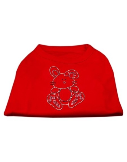 Bunny Rhinestone Dog Shirt Red Lg