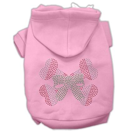Candy Cane Crossbones Rhinestone Hoodie Pink L