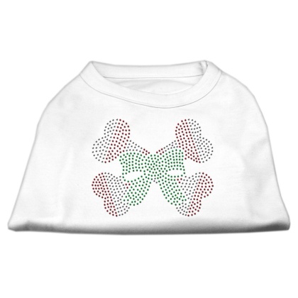 Candy Cane Crossbones Rhinestone Shirt White L