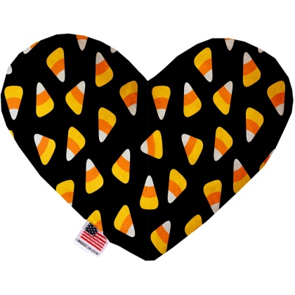 Candy Corn 6 Inch Canvas Heart Dog Toy