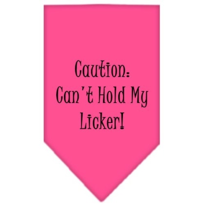 Can't Hold My Licker Screen Print Bandana Bright Pink Large
