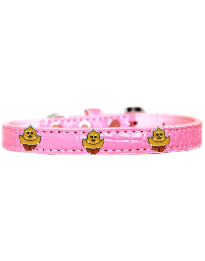 Chickadee Widget Croc Dog Collar Light Pink Size 10