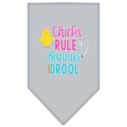 Chicks Rule Screen Print Bandana Grey Large
