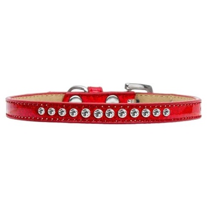 Clear Crystal Size 10 Red Puppy Ice Cream Collar