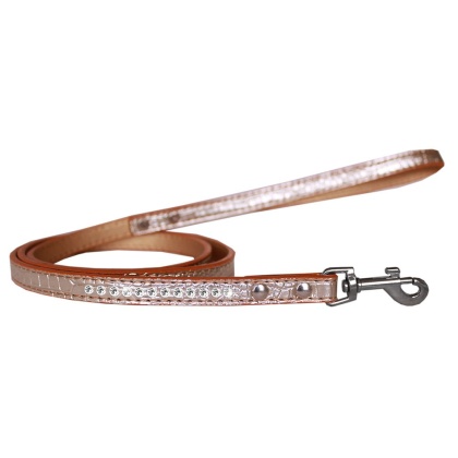 Clear Jewel Croc Leash Copper 1/2'' wide x 4' long