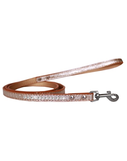 Clear Jewel Croc Leash Copper 1/2'' wide x 4' long