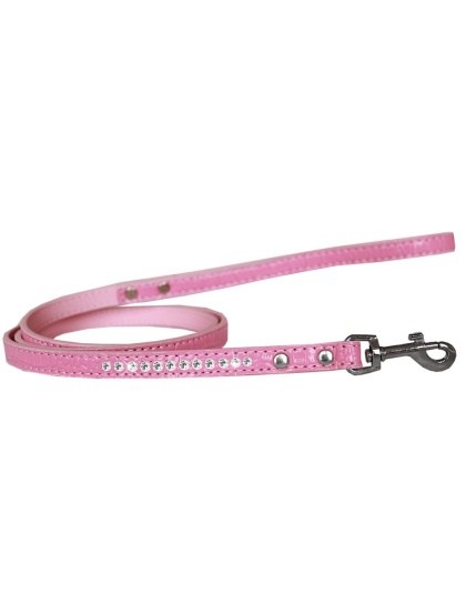 Clear Jewel Croc Leash Light Pink 1/2'' wide x 4' long