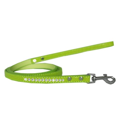 Clear Jewel Croc Leash Lime Green 1/2'' wide x 4' long