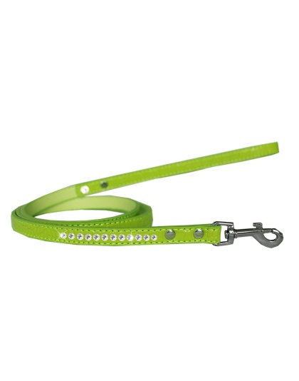 Clear Jewel Croc Leash Lime Green 1/2'' wide x 4' long