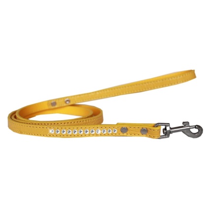 Clear Jewel Croc Leash Yellow 1/2'' wide x 4' long