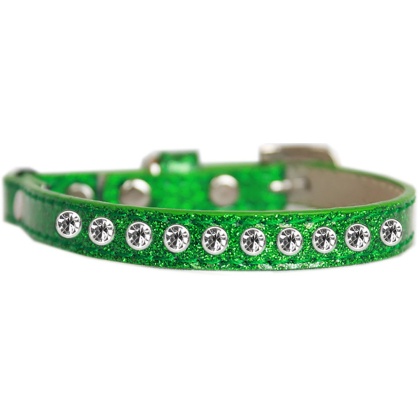 Clear Jewel Ice Cream Cat safety collar Emerald Green Size 10