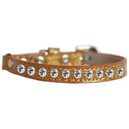 Clear Jewel Ice Cream Cat safety collar Gold Size 10