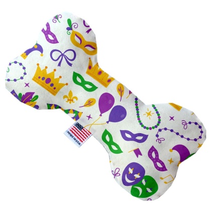 Confetti Fleur de Lis Mardi Gras 10 inch Bone Dog Toy