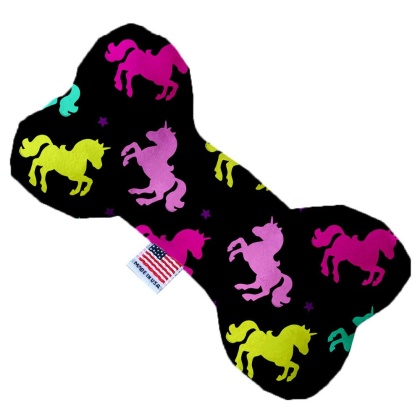 Confetti Unicorns 10 inch Canvas Bone Dog Toy