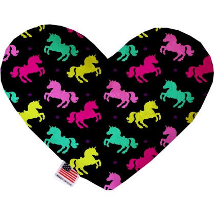 Confetti Unicorns 6 inch Canvas Heart Dog Toy