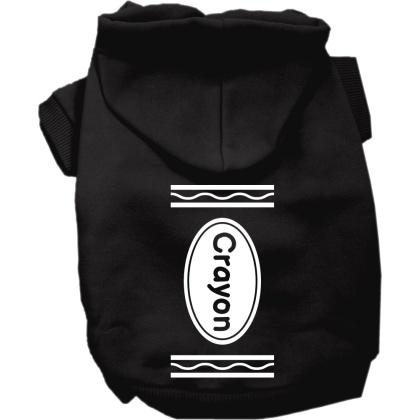 Crayon Costume Screen Print Dog Hoodie Black Size XS