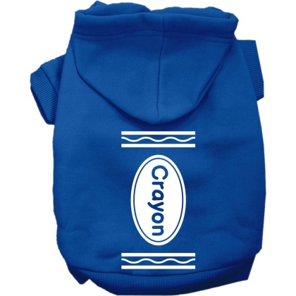 Crayon Costume Screen Print Dog Hoodie Blue Size XS