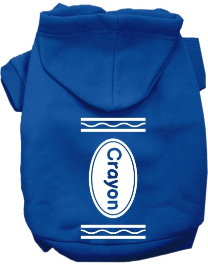 Crayon Costume Screen Print Dog Hoodie Blue Size XS