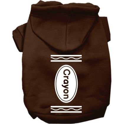 Crayon Costume Screen Print Dog Hoodie Brown Size XS