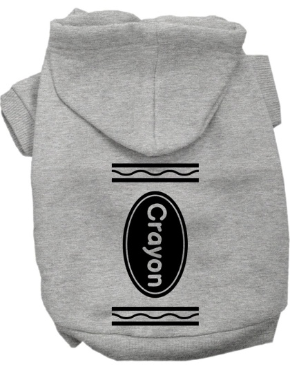 Crayon Costume Screen Print Dog Hoodie Grey Size XS