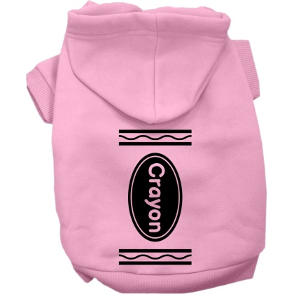 Crayon Costume Screen Print Dog Hoodie Light Pink Size XS