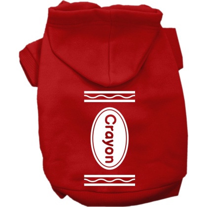 Crayon Costume Screen Print Dog Hoodie Red Size XS
