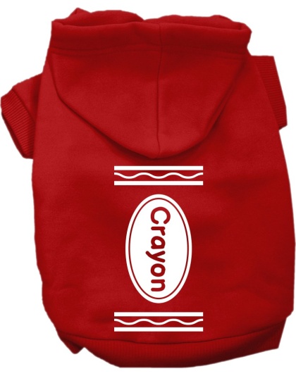 Crayon Costume Screen Print Dog Hoodie Red Size XS