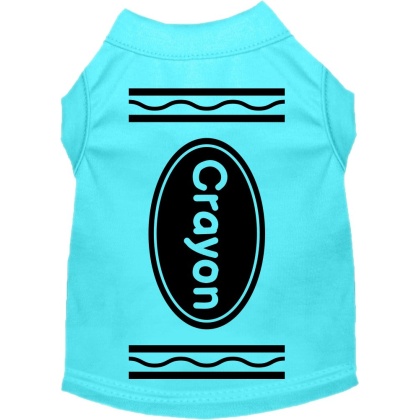 Crayon Costume Screen Print Dog Shirt Aqua Size XS