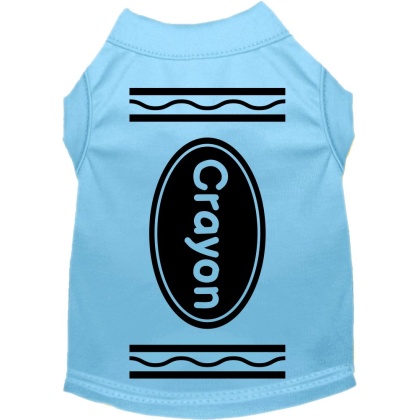 Crayon Costume Screen Print Dog Shirt Baby Blue Size XS
