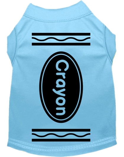 Crayon Costume Screen Print Dog Shirt Baby Blue Size XS