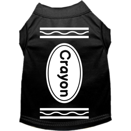 Crayon Costume Screen Print Dog Shirt Black Size XS