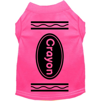 Crayon Costume Screen Print Dog Shirt Bright Pink Size XS
