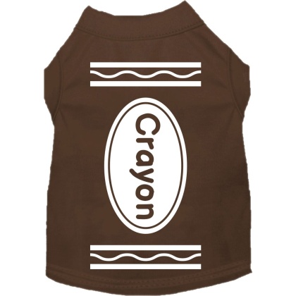 Crayon Costume Screen Print Dog Shirt Brown Size XS