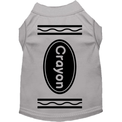 Crayon Costume Screen Print Dog Shirt Grey Size XS