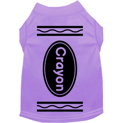 Crayon Costume Screen Print Dog Shirt Lavender Size XS
